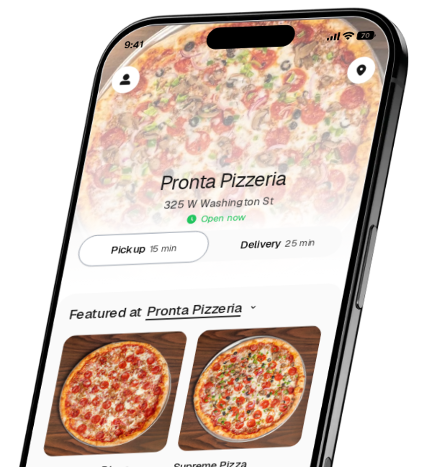 Pronta Pizzeria app preview